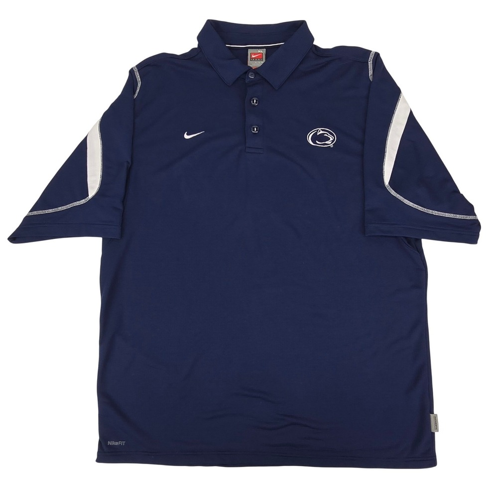 Nike Penn State Nittany Lions Polo Shirt Mens XL Navy Blue NikeFIT Team NCAA PSU - Picture 2 of 6